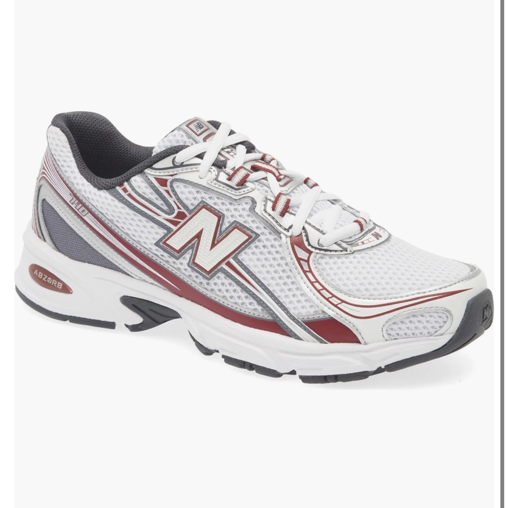 New Balance White and Red Sneakers